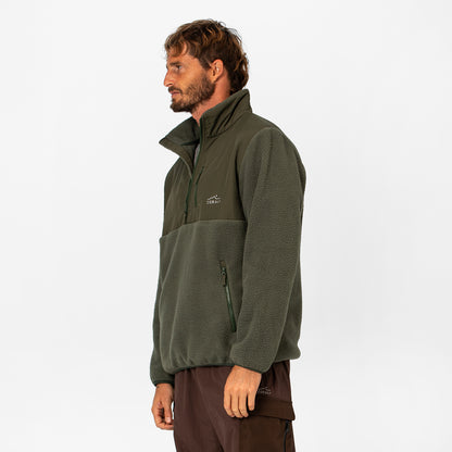 Mens 1/4 Zip Fleece Dusty Olive