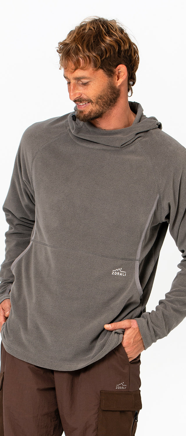 Mens Air-Grid Fleece Grey Marle