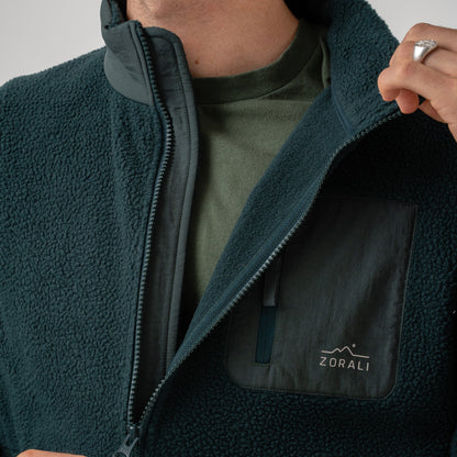 Mens Cosy Camp Fleece Pine Green