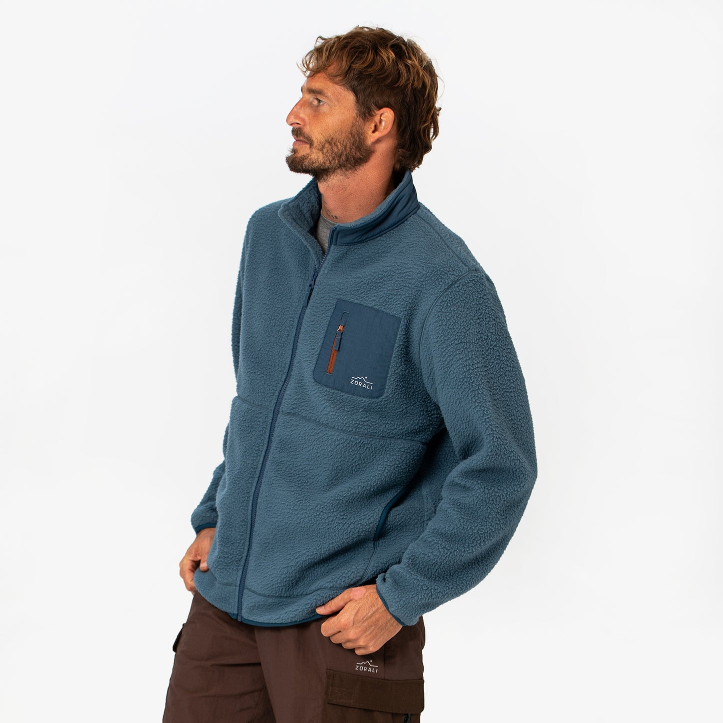 Mens Cosy Camp Fleece Blue Haven