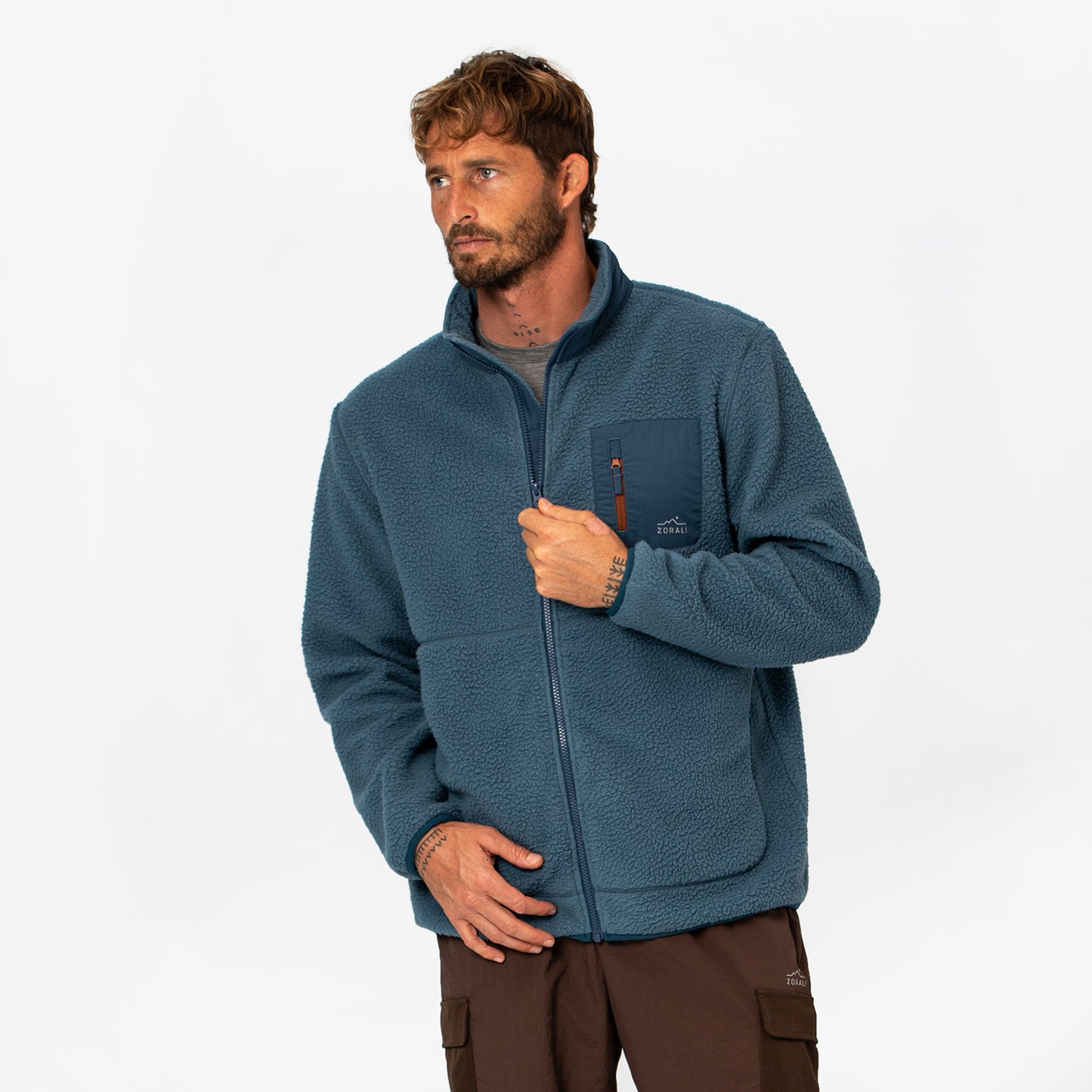 Mens Cosy Camp Fleece Blue Haven