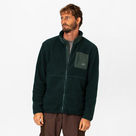 Mens Cosy Camp Fleece Pine Green