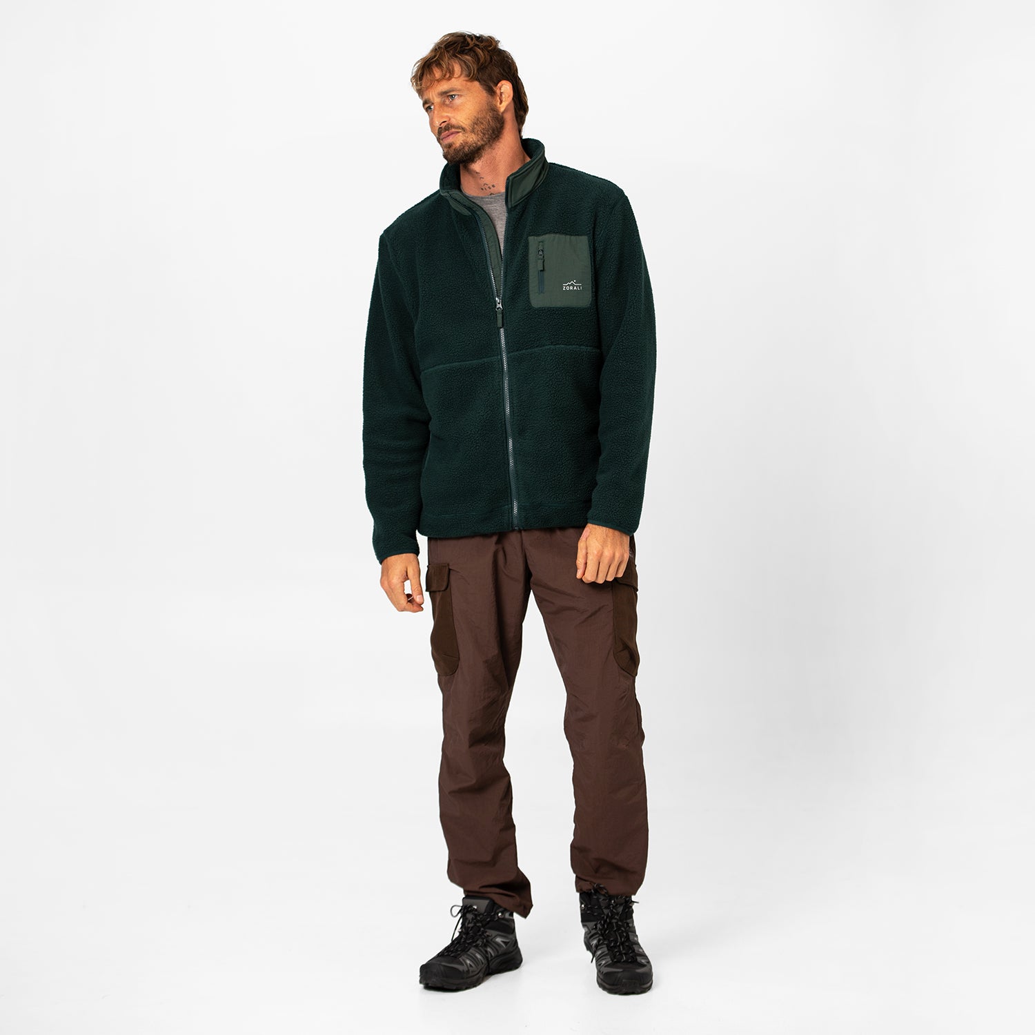 Mens Cosy Camp Fleece Pine Green