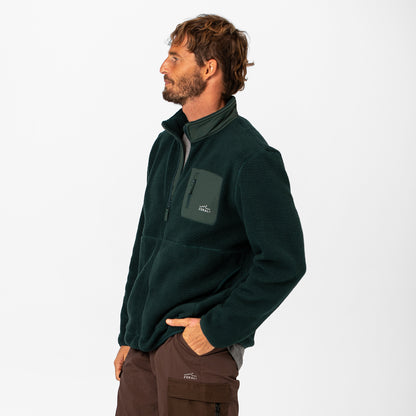 Mens Cosy Camp Fleece Pine Green