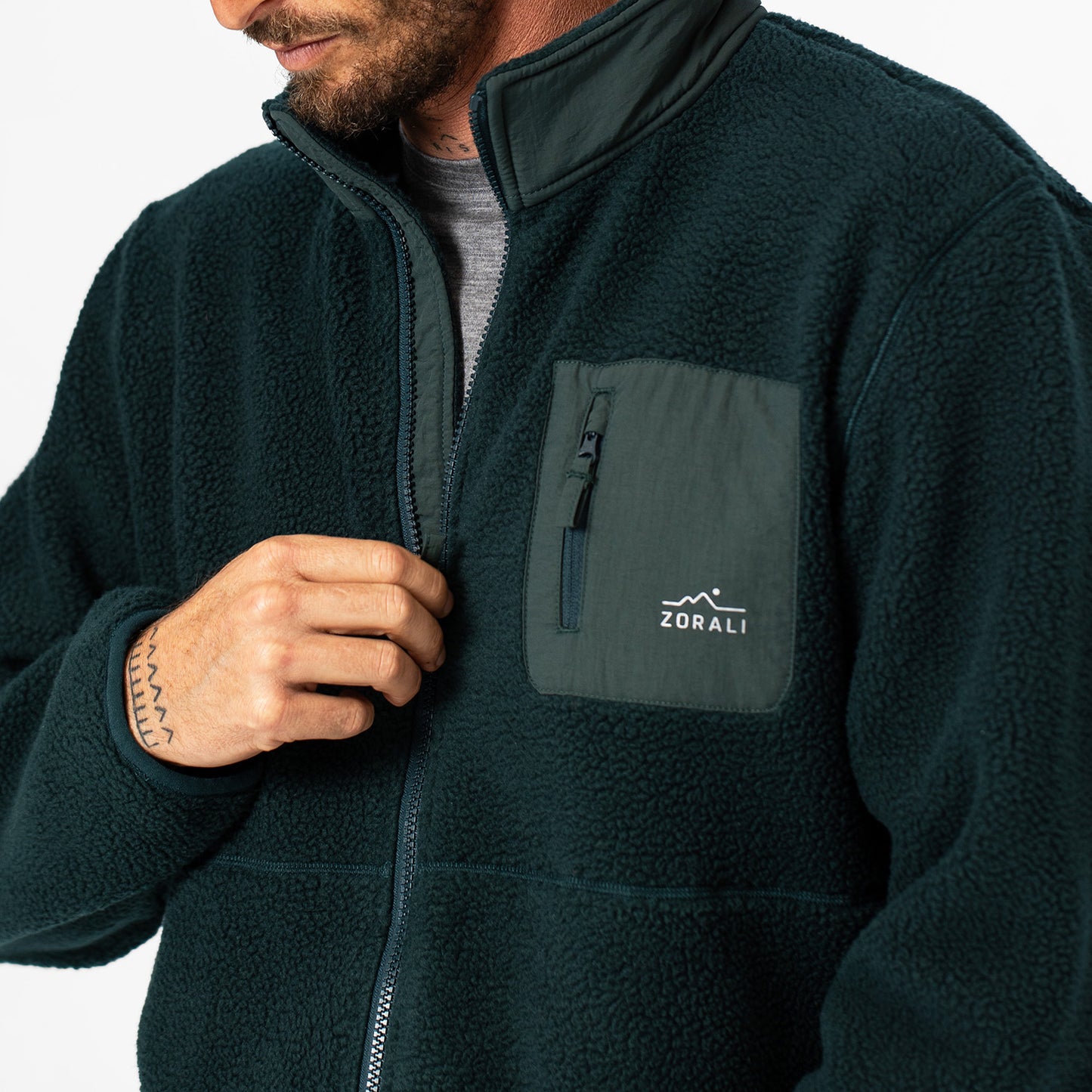 Mens Cosy Camp Fleece Pine Green