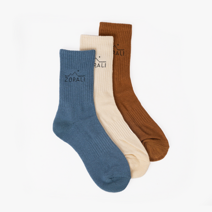 Hemp Everyday Socks 3 Pack Steam Blue