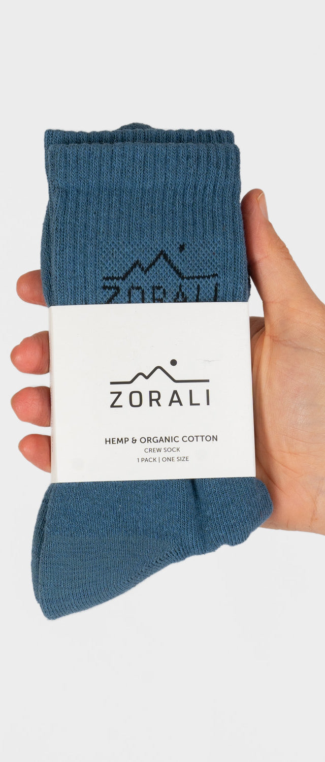 Hemp Everyday Socks 1 Pack Blue