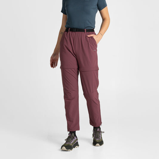 Impeccably Imperfect Womens Zip Off Pants Berry