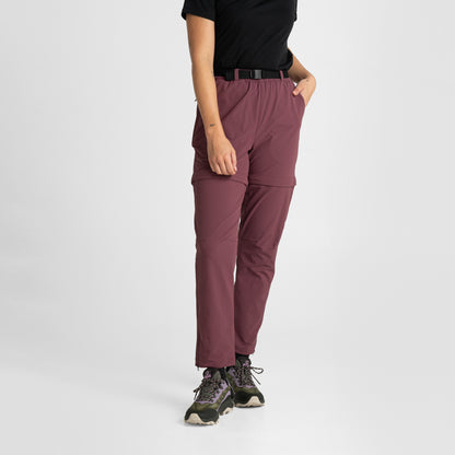 Womens Zip Off Pants Berry