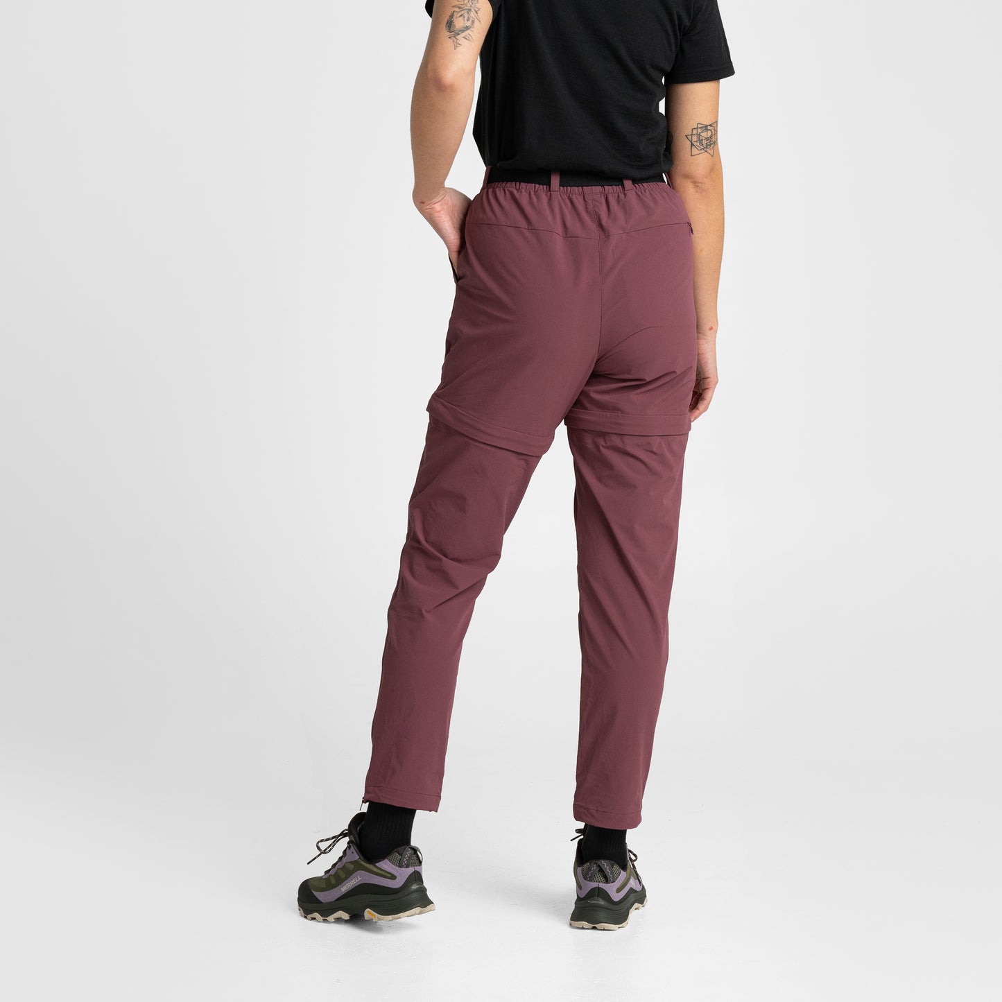 Womens Zip Off Pants Berry