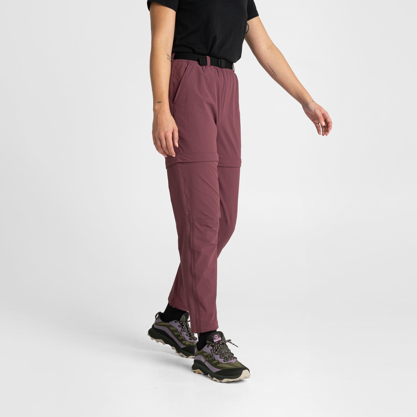 Womens Zip Off Pants Berry