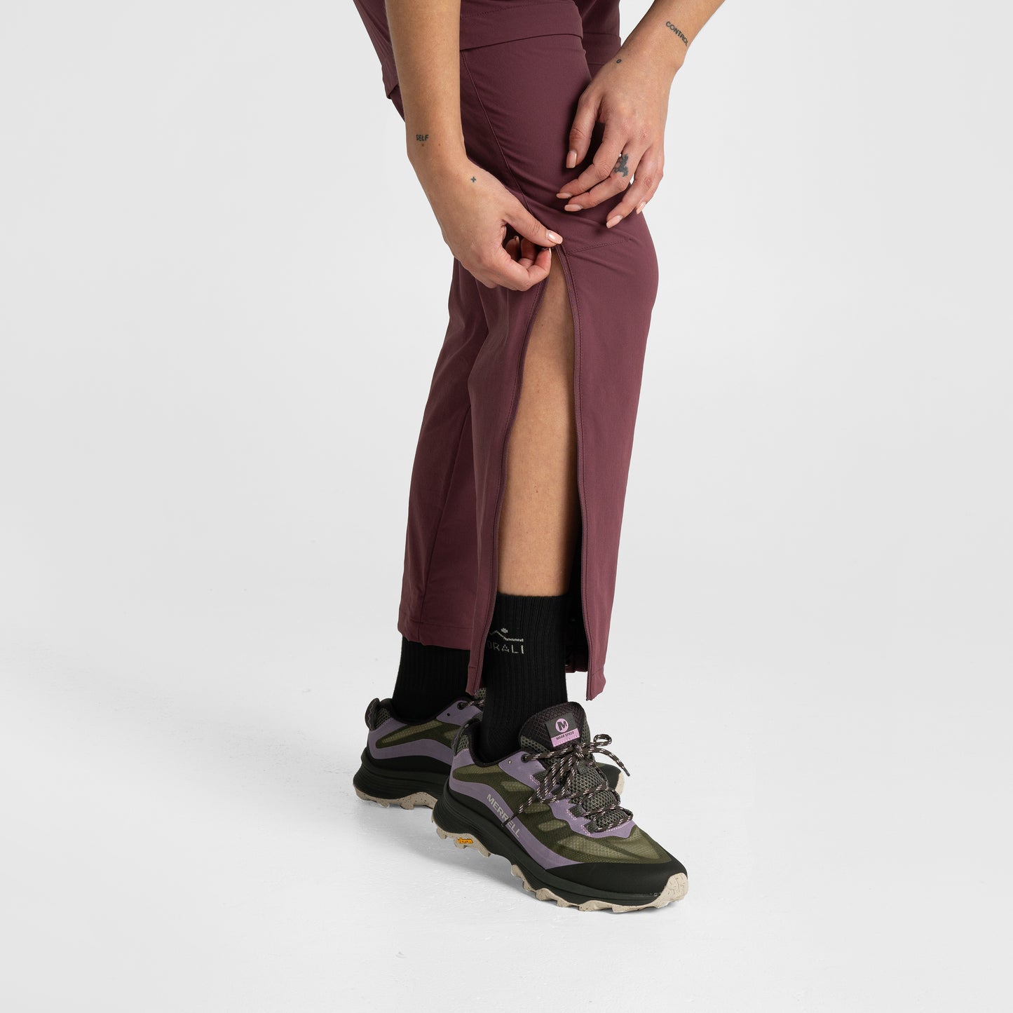 Womens Zip Off Pants Berry