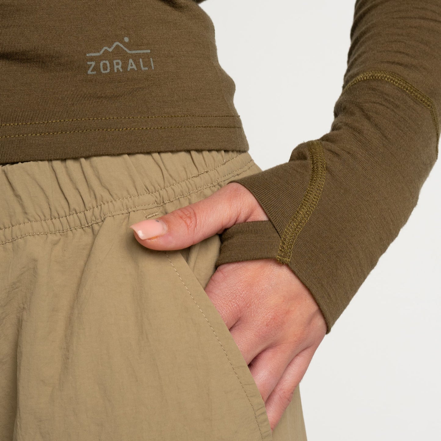 Womens Merino LS Base Layer Olive