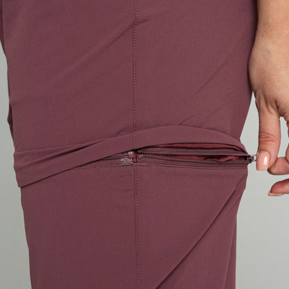 Womens Zip Off Pants Berry