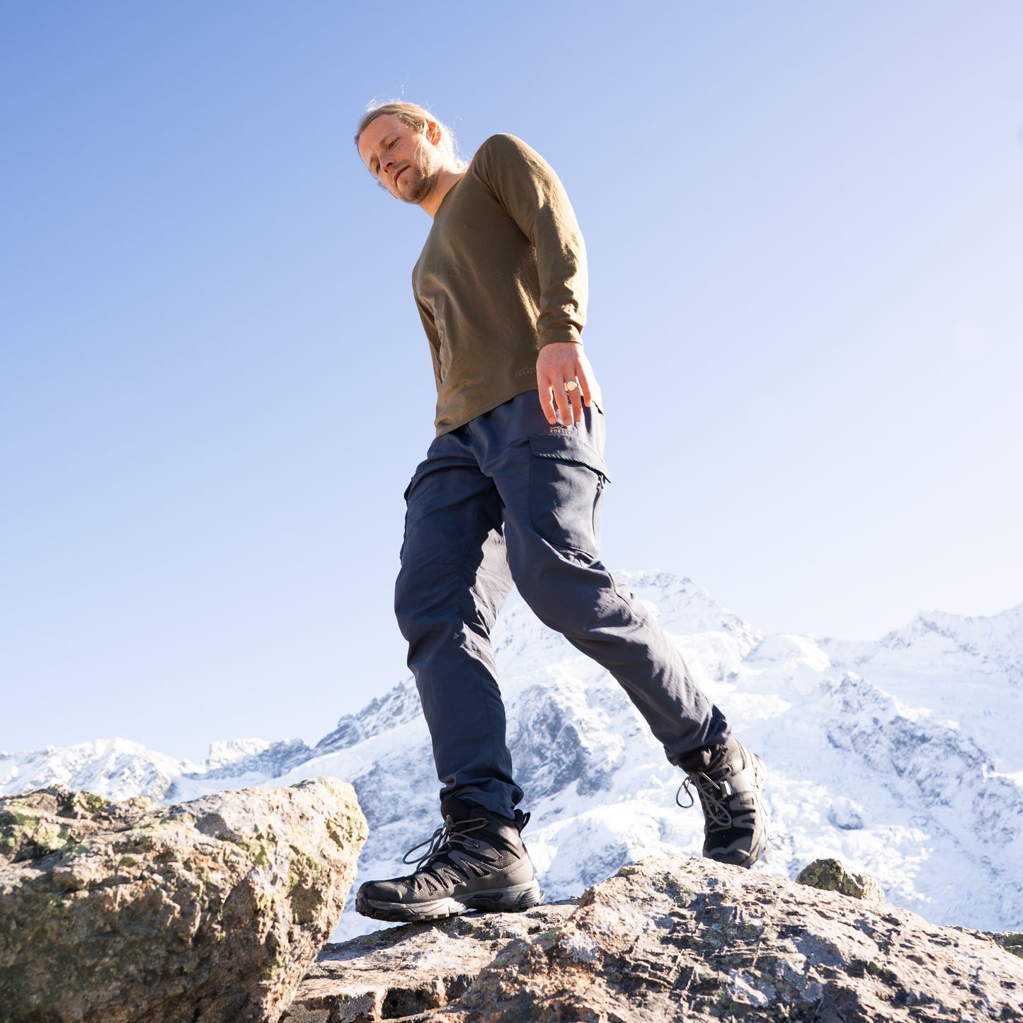 Mens Merino LS Base Layer Olive