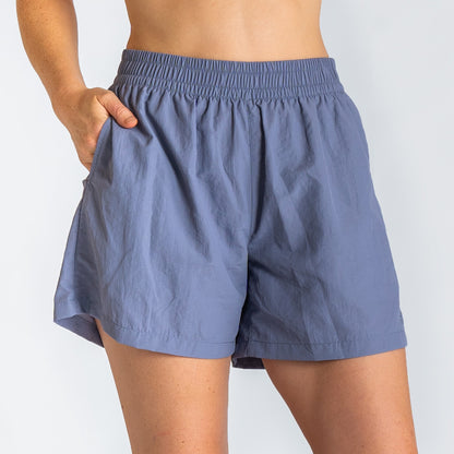 Womens Recycled Shorts Blue Granite