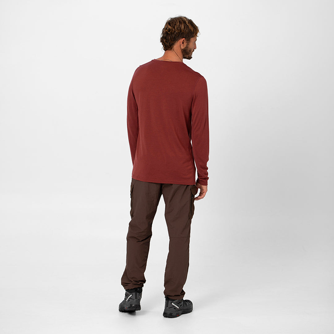 Mens Merino LS Base Layer Russet