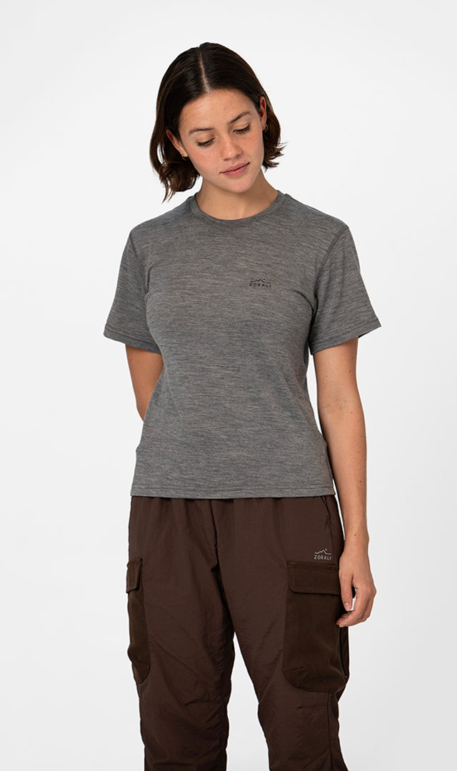 Womens Merino T-Shirt Grey Marle