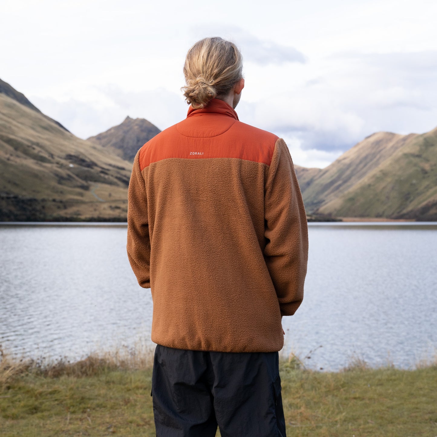 Mens 1/4 Zip Fleece Canyon Red