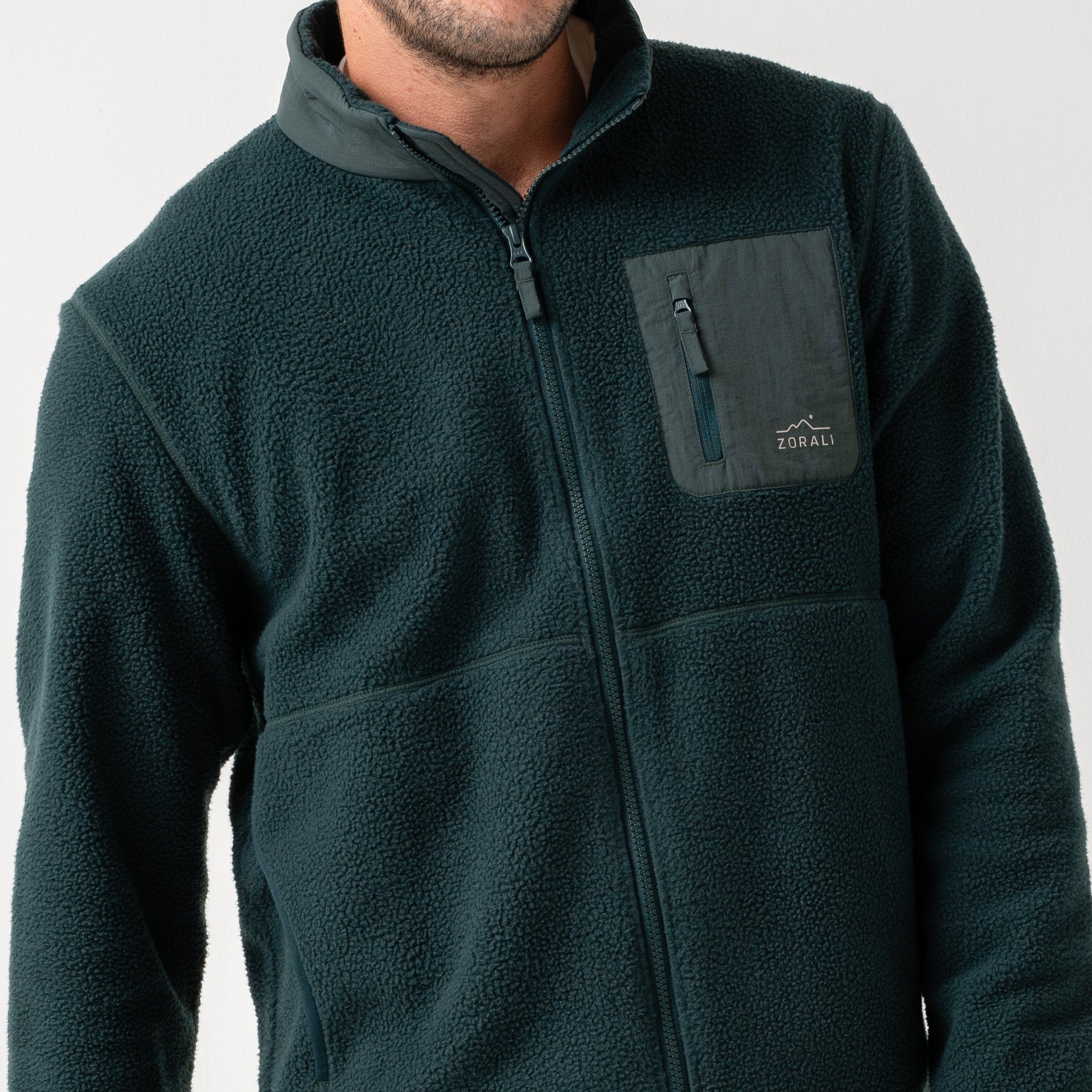 Mens Cosy Camp Fleece Pine Green – Zorali