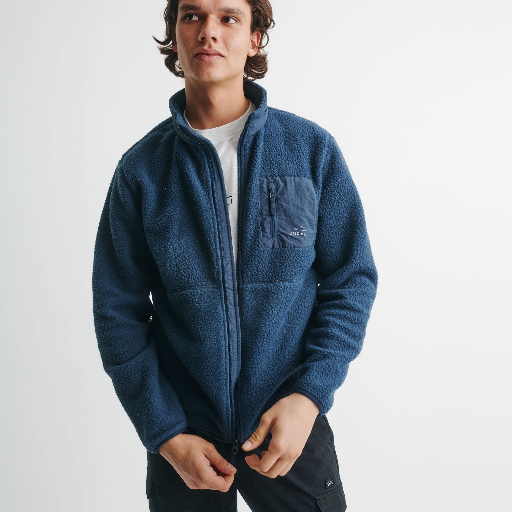 Men's Recycled Cosy Camp Fleece - Ocean Blue