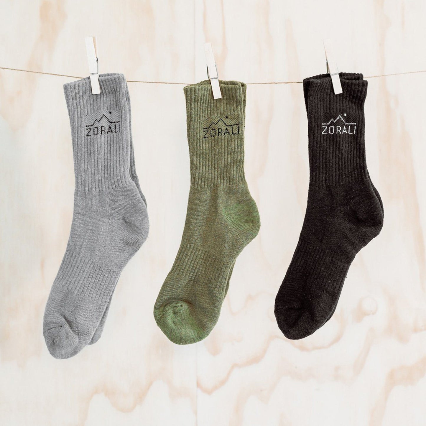 Hemp Everyday Socks 3 Pack Mosstone