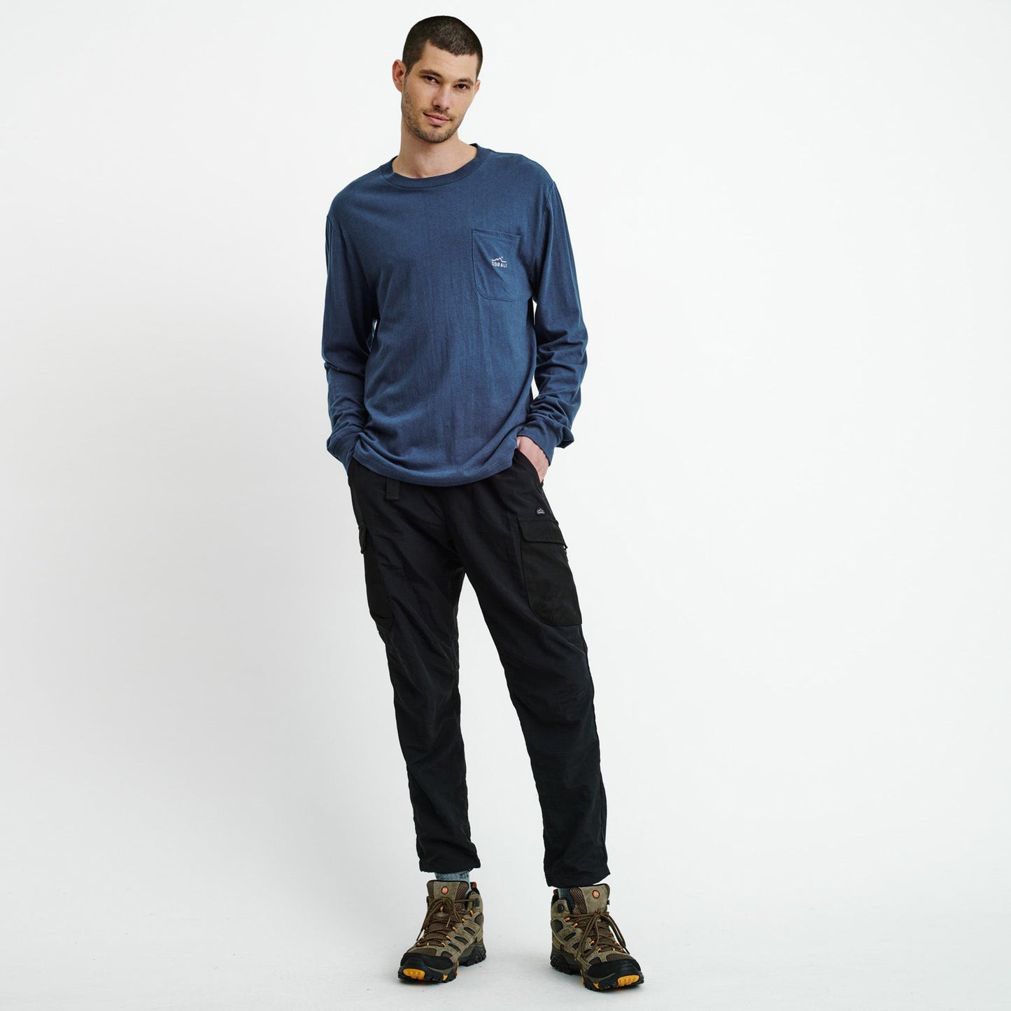 Hemp Long Sleeve Tee Indigo