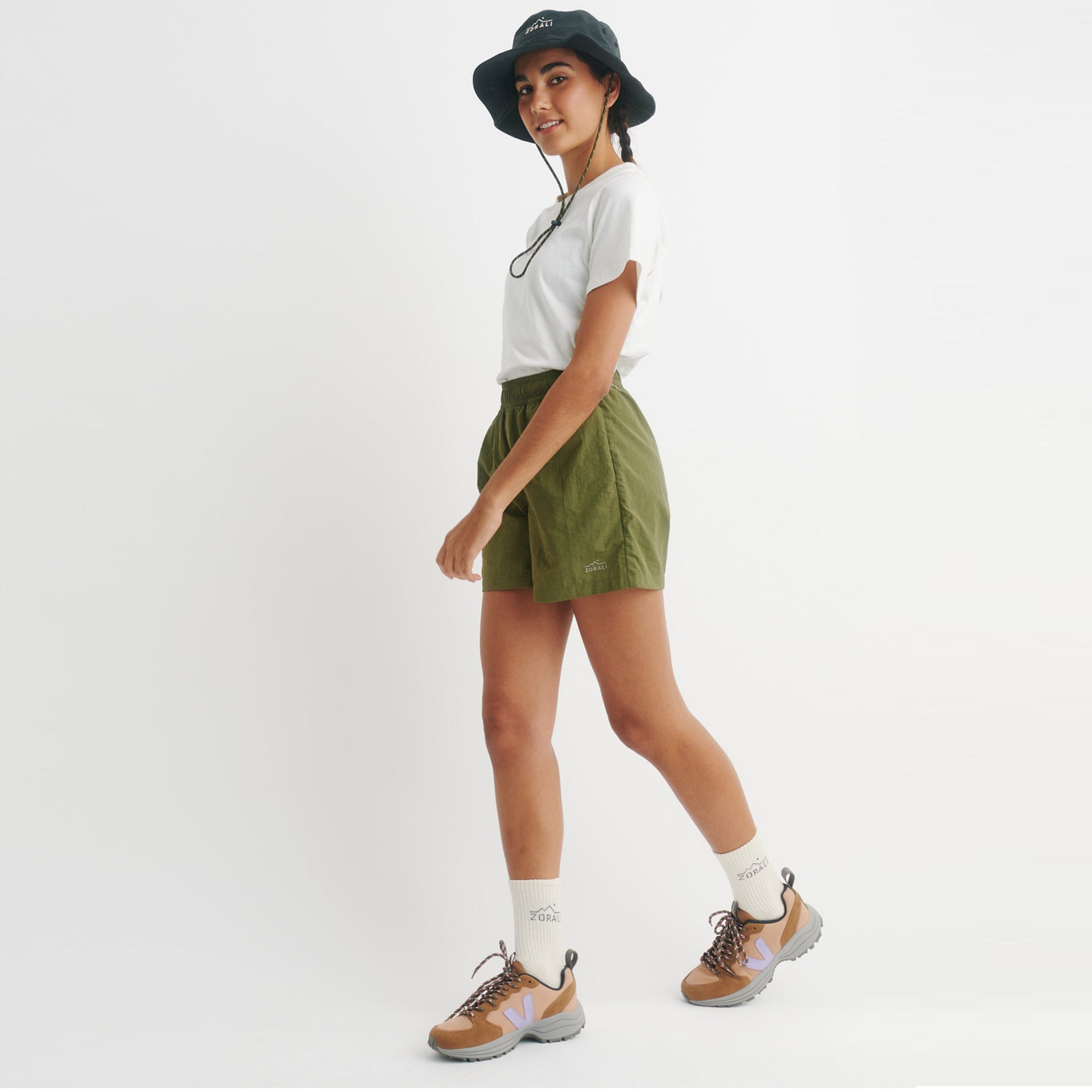 Women's Relaxed Recycled Shorts - Olive | Zorali