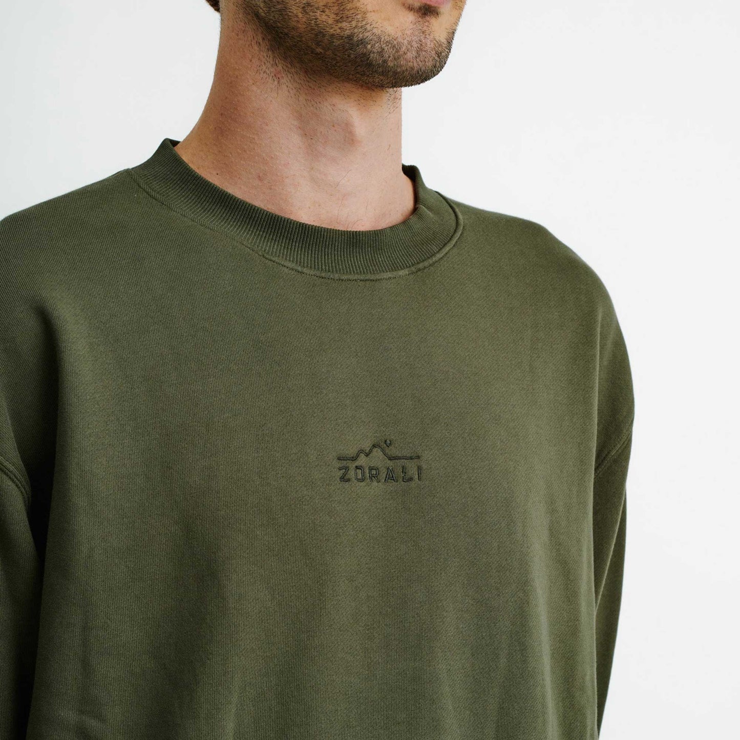 Organic Mens Crew Olive