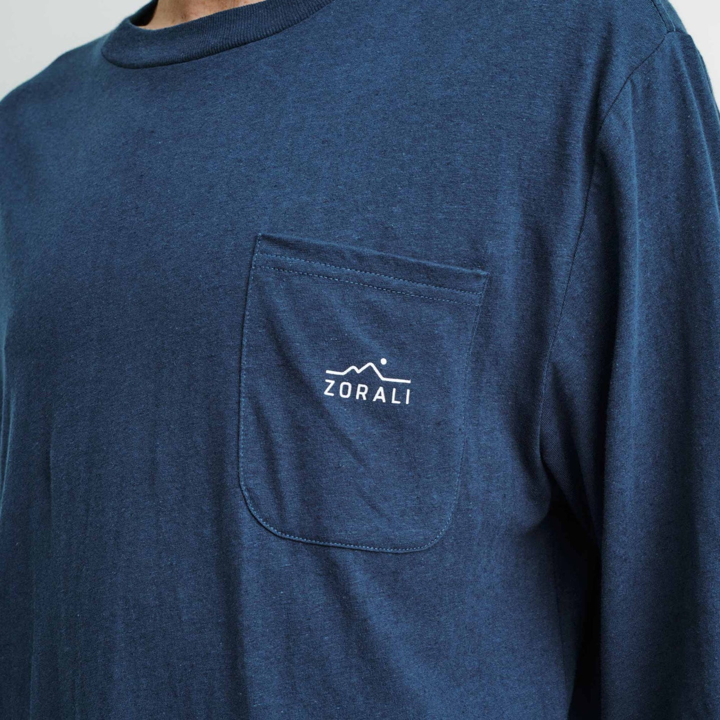 Hemp Long Sleeve Tee Indigo